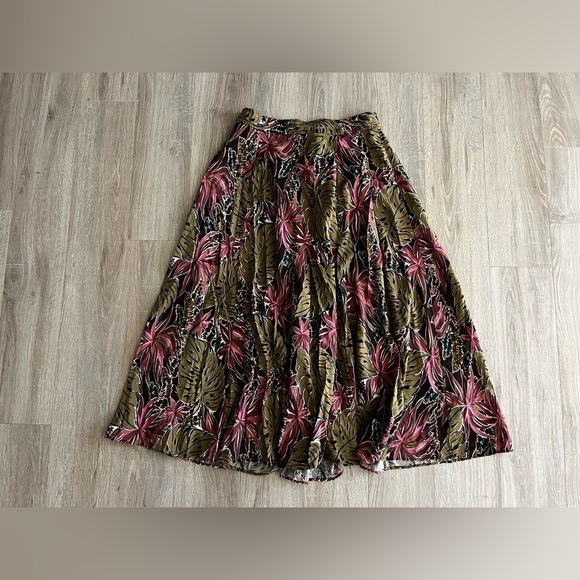 Madewell Women’s Crinkled Crepe Maxi Skirt in Brushstroke Monstera - Size 10 - Picture 4 of 9